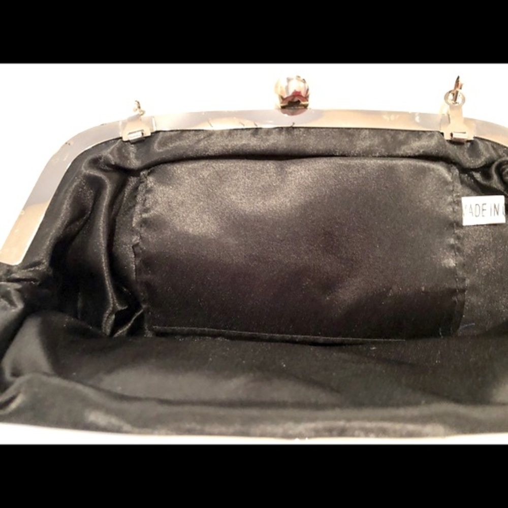 Silver & Black Dressy Clutch/Shoulder Bag - Picture 5 of 6